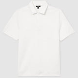 Reiss Reed Textured Concealed-Placket Polo Shirt In White