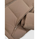 Reiss Reggie Quilted Zip-Through Puffer Jacket In Light Camel Brown