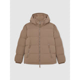 Reiss Reggie Quilted Zip-Through Puffer Jacket In Light Camel Brown