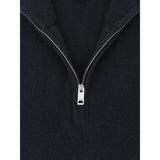 Reiss Royal Atelier 100% Cashmere Half-Zip Jumper in Navy