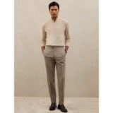 Reiss Royal Atelier 100% Cashmere Half-Zip Jumper in Oatmeal Melange