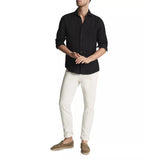 Reiss Ruban Long Sleeve Linen Shirt In Black