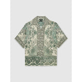 Reiss Samberg Paisley-Print Cuban-Collar Shirt in Green