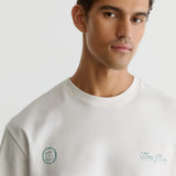 Reiss Short Sleeve Crew Palm Print T-Shirt In White