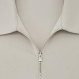 Reiss Short Sleeve Interlock Half Zip Polo Stone