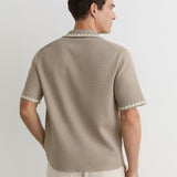 Reiss Short Sleeve Shirt Cuban Champagne