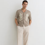 Reiss Short Sleeve Shirt Cuban Champagne