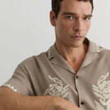 Reiss Short Sleeve Shirt Cuban Champagne