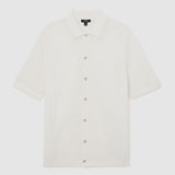 Reiss Short Sleeve Textured Shirt White