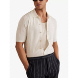 Reiss Thames Textured Knitted Shirt In White