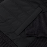 Reiss Townsend Quilted Rib-Knit Funnel-Neck Jacket in Navy