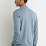 Reiss Trafford Merino Wool Long-Sleeve Polo Shirt In Armour Blue