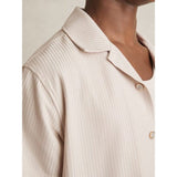 Reiss Warwick Textured-Knit Cuban-Collar Shirt In Champagne