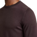 Reiss Wessex Crew Merino Wool Jumper in Dark Bordeaux