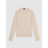 Reiss Wessex Merino Wool Crew Neck Jumper in Beige