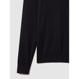 Reiss Wessex Merino Wool Crew Neck Jumper in Navy