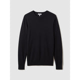 Reiss Wessex Merino Wool Crew Neck Jumper in Navy