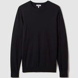 Reiss Wessex Merino Wool Crew Neck Jumper in Navy
