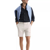 Reiss Wicket Cotton Blend Modern Fit Chino Shorts In Chalk