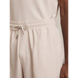 Reiss Zano Textured Drawstring Shorts In Champagne