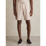 Reiss Zano Textured Drawstring Shorts In Champagne