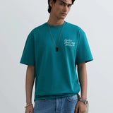 Replay Monte Carlo Country Club Collection T-Shirt with Branded Tennis Print In Emerald
