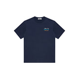 Replay Monte Carlo Country Club Collection T-Shirt with Branded Tennis Print In Navy