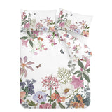 RHS Exotic Garden 200 Thread Count Cotton Reversible Double Duvet Cover Set with Pillowcases White