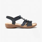 Rieker Metal Detail Sandals in Navy