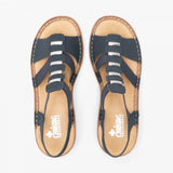 Rieker Metal Detail Sandals in Navy