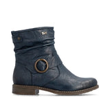 Rieker Ruched Mid Boot In Blue