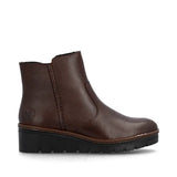Rieker Warm Lined Wedge Boot In Brown