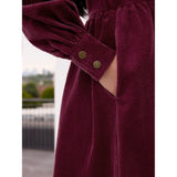 Ro&Zo Burgundy Cord Zip Front Mini Dress