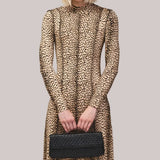 Ro&Zo Animal Print Seam Detail Dress