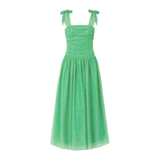 Ro&Zo Aria Tulle Ruched Dress In Green