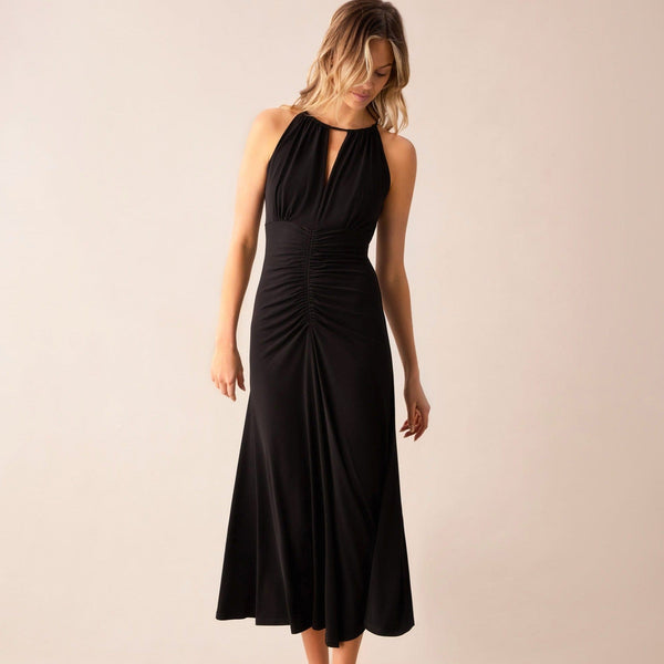 Ro&Zo Black Halterneck Midi Dress