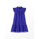 Ro&Zo Broderie Anglaise Cotton Mini Dress In Blue