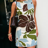 Ro&Zo Capri Floral Print Mini Dress In Multi