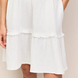 Ro&Zo Cheesecloth Frill-Detail Mini Dress In Ivory