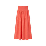 Ro&Zo Cheesecloth Shirred Waistband Skirt In Coral