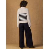 Ro&Zo Cord Drawstring Wide Leg Trousers in Navy