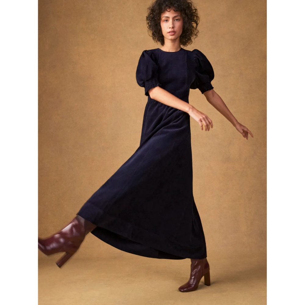 knee length dresses for ladies Long Sleeve Midi Dress Black / Medium