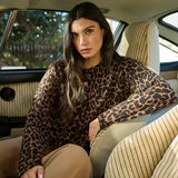 Ro&Zo Cotton And Cashmere-Blend Cardigan In Leopard Print