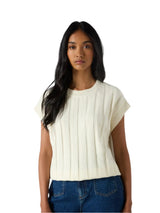 Ro&Zo Cream Ribbed Knit Vest