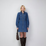 Ro&Zo Denim Zip Front Mini Dress