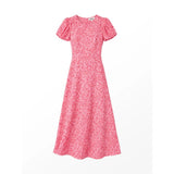 Ro&Zo Ditsy Floral Puff Sleeve Dress In Pink