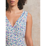 Ro&Zo Ditsy-Print V-Neck Midi Dress In Blue