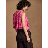 Ro&Zo Frill Front Top in Pink