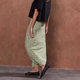 Ro&Zo Green Ditsy Bias Cut Maxi Skirt In Green