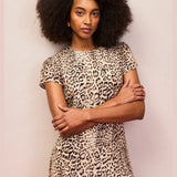 Ro&Zo Leopard Print Seam Detail Midi Dress